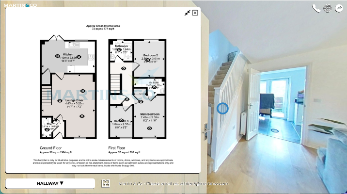 Branded estate agent floor plan created using Made Snappy 360 in the UK